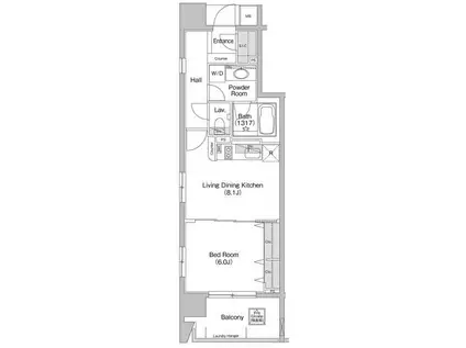 コンフォリア神田神保町(1LDK/4階)の間取り写真