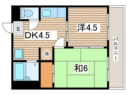カーサみやび(2DK/2階)の間取り写真