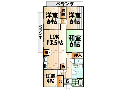 イデア.コミュニティ(4LDK/5階)の間取り写真