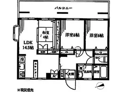メゾーネ宮崎台(3LDK/2階)の間取り写真