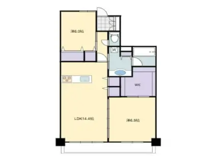 サーパス宮崎セントマークス(2LDK/13階)の間取り写真