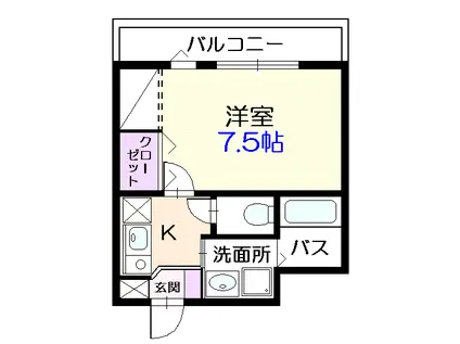 C3P3千歳(1K/5階)の間取り写真