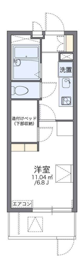 レオパレス十三II(1K/1階)の間取り写真