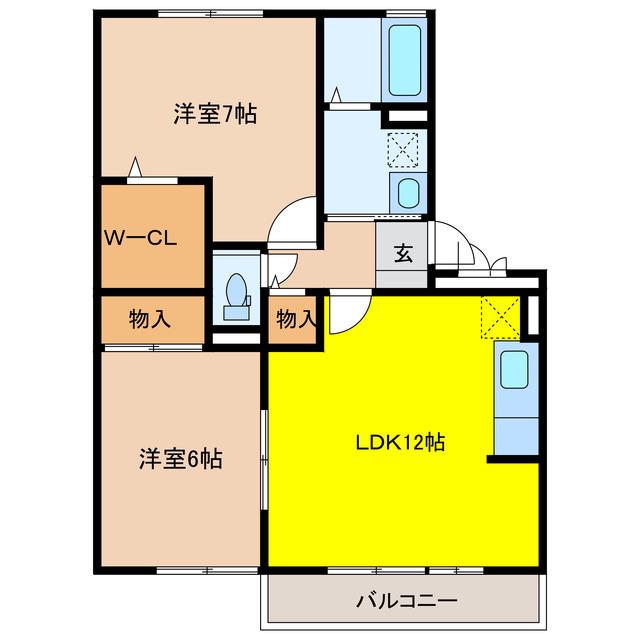 セジュールスリーK・K(2LDK/3階)の間取り写真