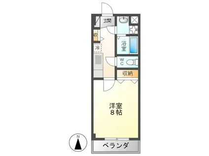 シューフルールVI(1K/2階)の間取り写真