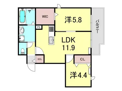 パル須磨公園(2LDK/1階)の間取り写真