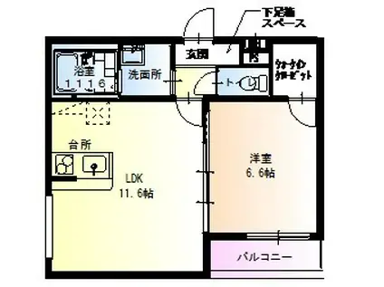 フジパレス守口VII番館(1LDK/1階)の間取り写真