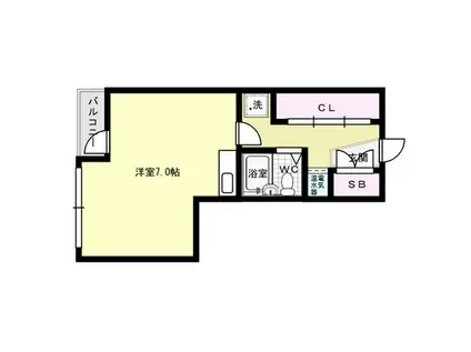 モナーク大橋(1K/3階)の間取り写真