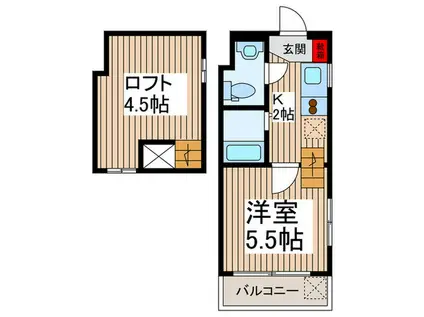ピエタテール(1K/3階)の間取り写真