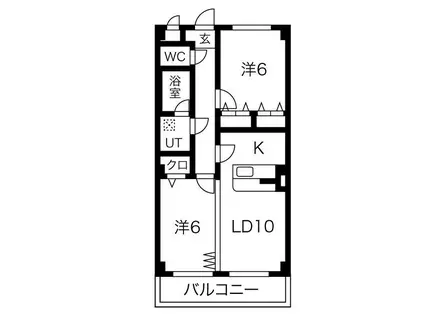 プリミエール如意申(2LDK/2階)の間取り写真