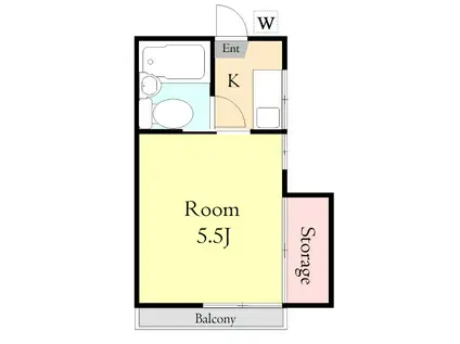 ハイム板橋(1K/2階)の間取り写真