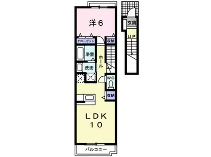 向日葵 守山市勝部2丁目(1LDK/2階)の間取り写真