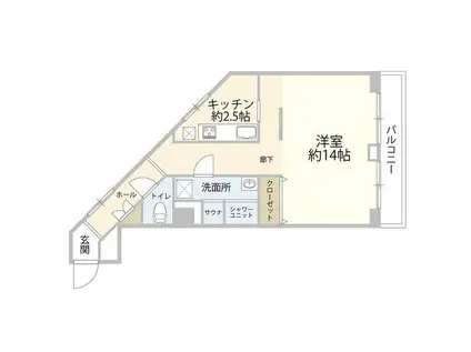 キャッスルマンション代官山(1K/3階)の間取り写真