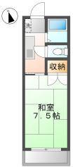 プレアール老松町II(1K/4階)の間取り写真