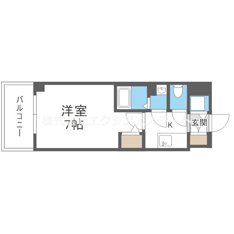 エスリード大阪クレストコート(1K/2階)の間取り写真