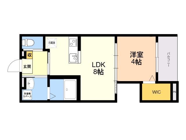 ROBOT HOME 渡辺通(1LDK/3階)の間取り写真