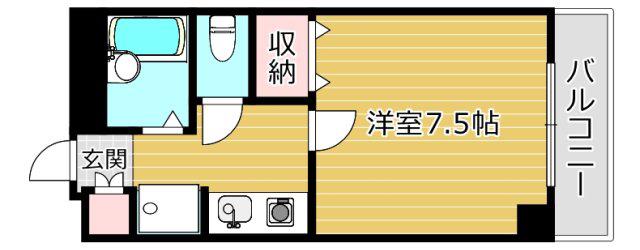 アーバンハイツ城北(1K/2階)の間取り写真