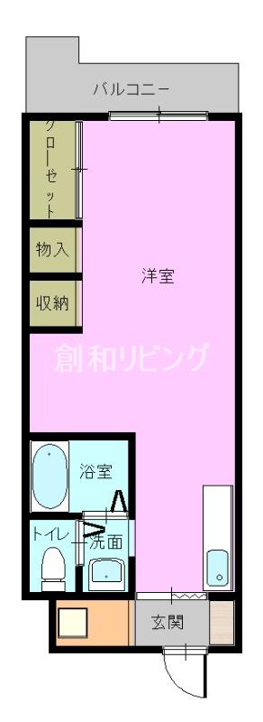 トーカンマンション五島町(ワンルーム/3階)の間取り写真
