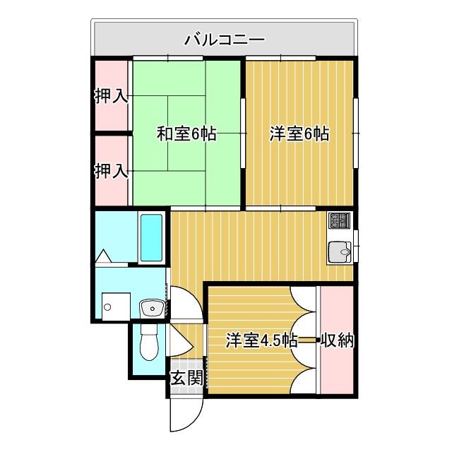 ハイブローデンビル(3LDK/4階)の間取り写真