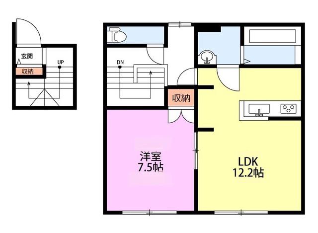 フェリーチェ大豆(1LDK/2階)の間取り写真