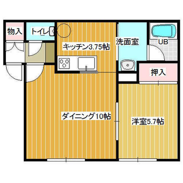 トレランス(1LDK/1階)の間取り写真
