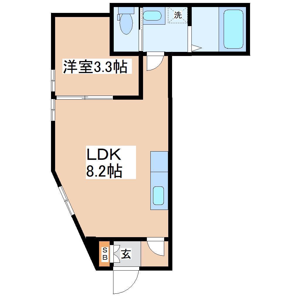 仙台前ルート(1LDK/1階)の間取り写真