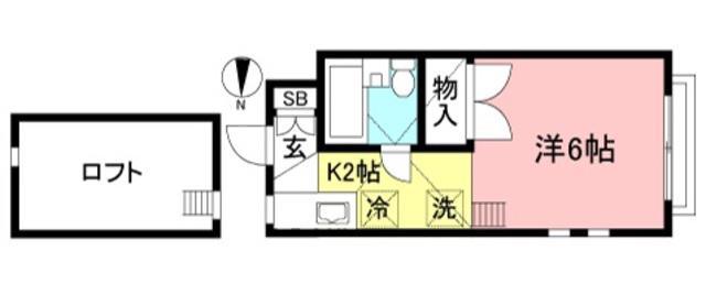 日野タカキコーポ(1K/1階)の間取り写真