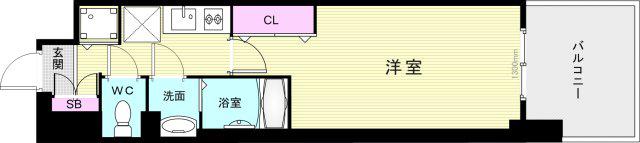 LUXE神戸ウエスト(1K/10階)の間取り写真