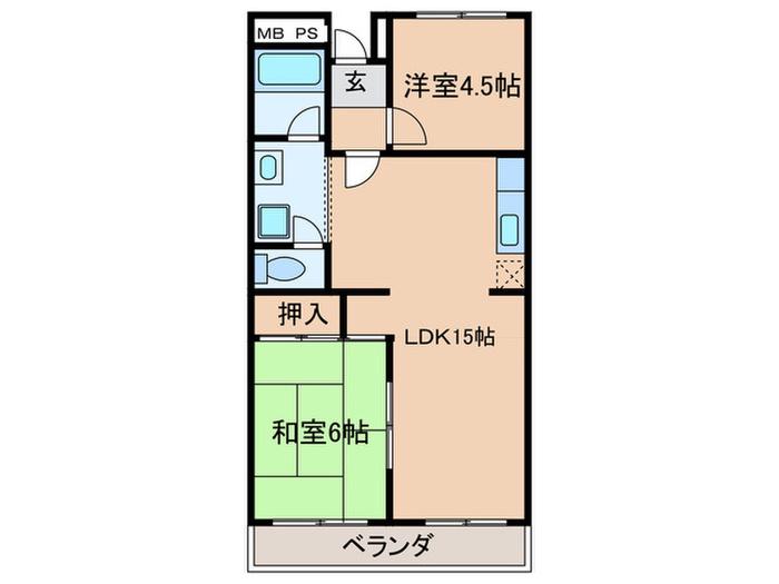 島田プラザ(2LDK/2階)の間取り写真