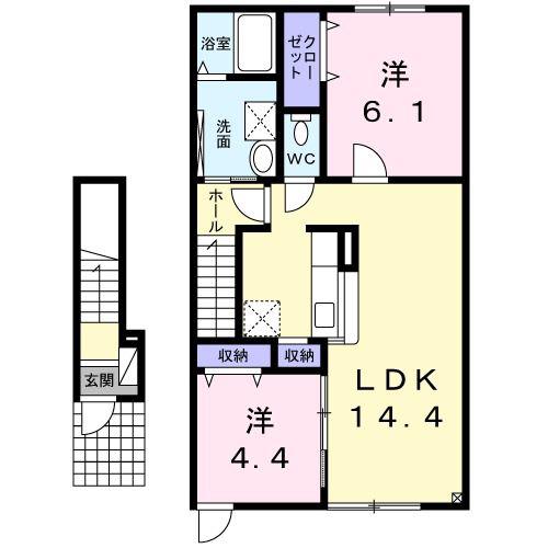 レラ カムイ(2LDK/2階)の間取り写真