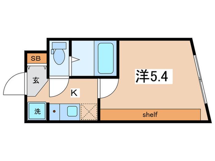 THE HIGASHIOI(1K/3階)の間取り写真