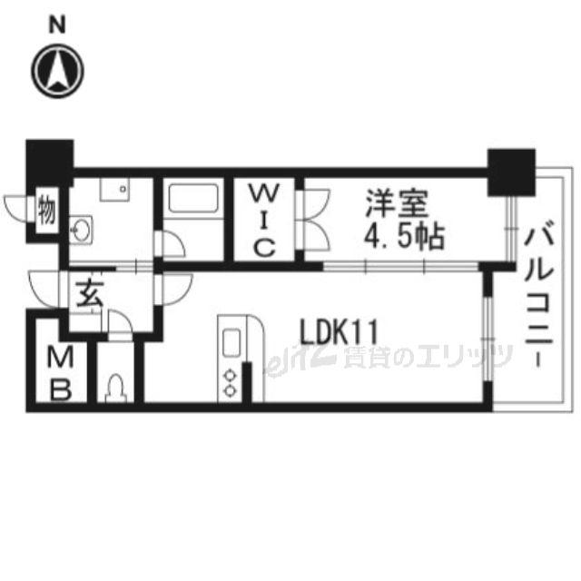ヴェルドゥール南茨木(1LDK/8階)の間取り写真