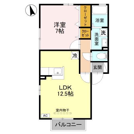 シャリテアン(1LDK/2階)の間取り写真