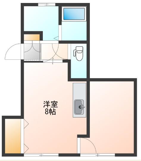 コーポ中里A(1DK/2階)の間取り写真