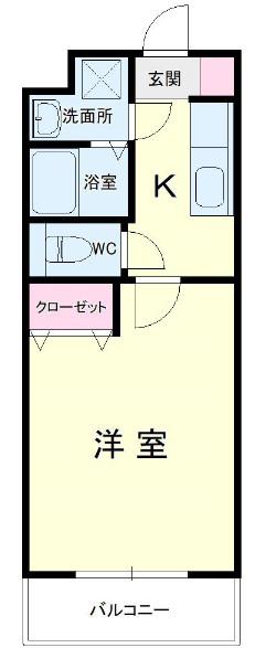 高御所ロイヤルマンション(1K/5階)の間取り写真