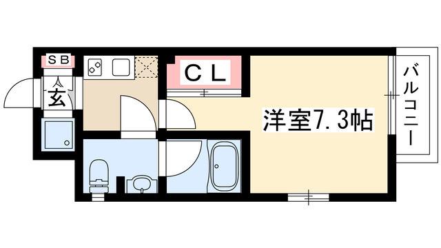 ライブコート泉(1K/15階)の間取り写真