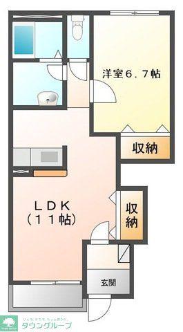 コンフォース鳩山(1LDK/1階)の間取り写真