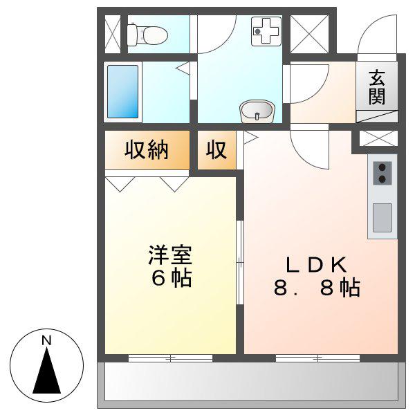 YOSHI.T3(1LDK/3階)の間取り写真