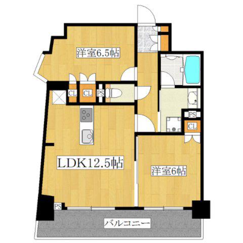 アンビエンテ駒込(2LDK/5階)の間取り写真