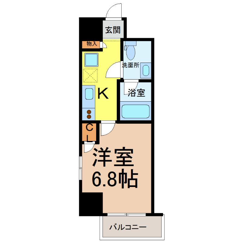 ERUZA BLDG名古屋駅前(1K/11階)の間取り写真