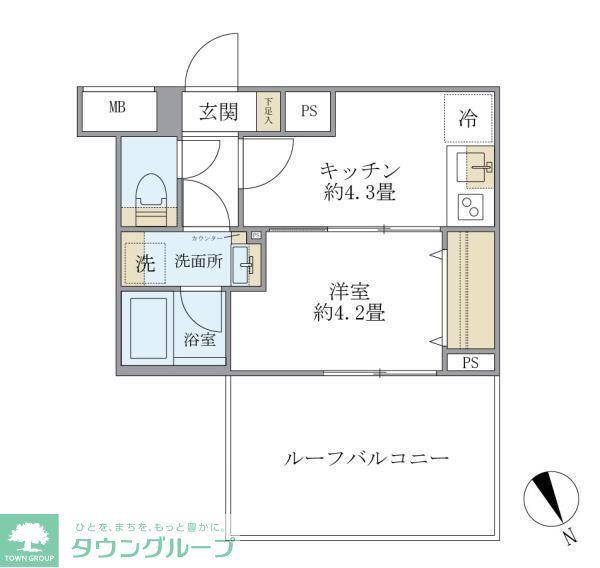 クレアポルテ川口元郷(1K/5階)の間取り写真