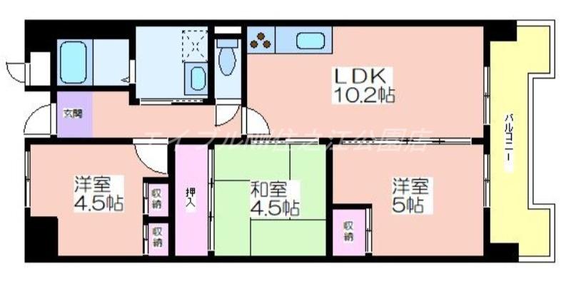サニーコットン住之江(3LDK/3階)の間取り写真
