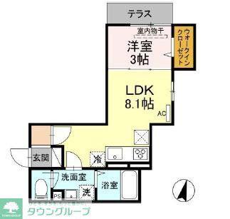 エクシード・ポメロ(1LDK/2階)の間取り写真