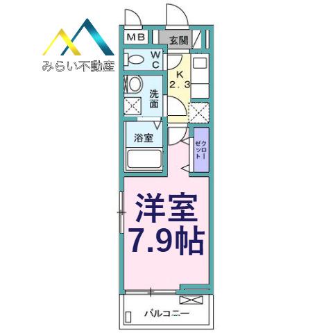プレアデス(1K/2階)の間取り写真