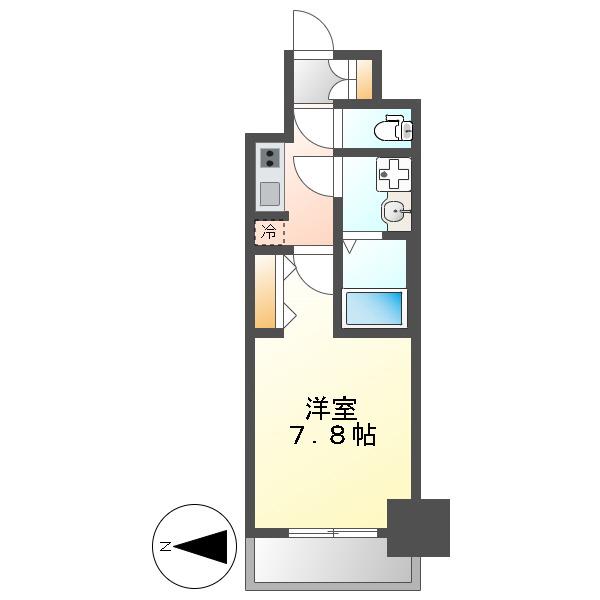 メイクス名駅太閤(1K/1階)の間取り写真