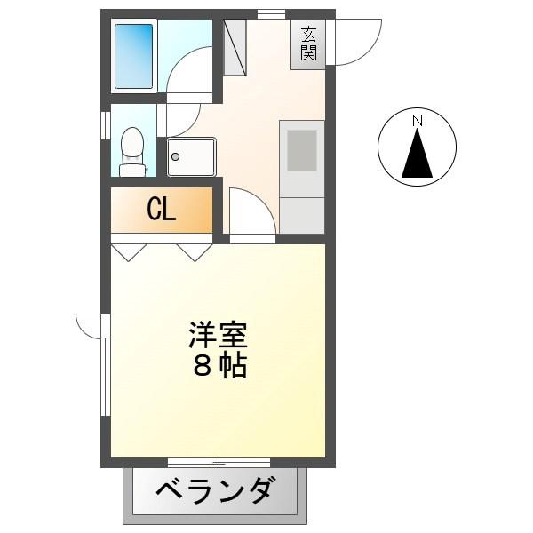 コーポ広・21(1K/2階)の間取り写真