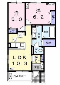 エミネンス(2LDK/1階)の間取り写真