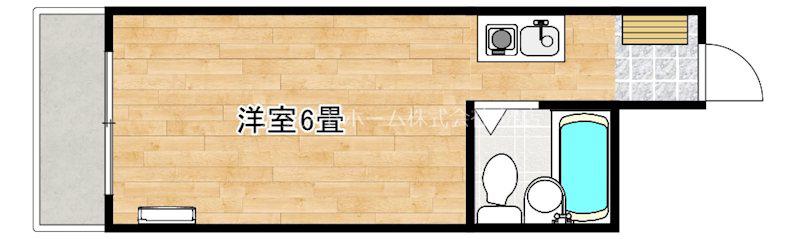 メゾンビブール(1K/2階)の間取り写真