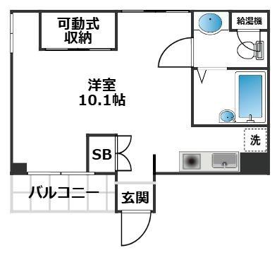 北沢スタディオス(ワンルーム/1階)の間取り写真