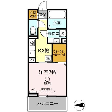 DーROOM本山(1K/2階)の間取り写真